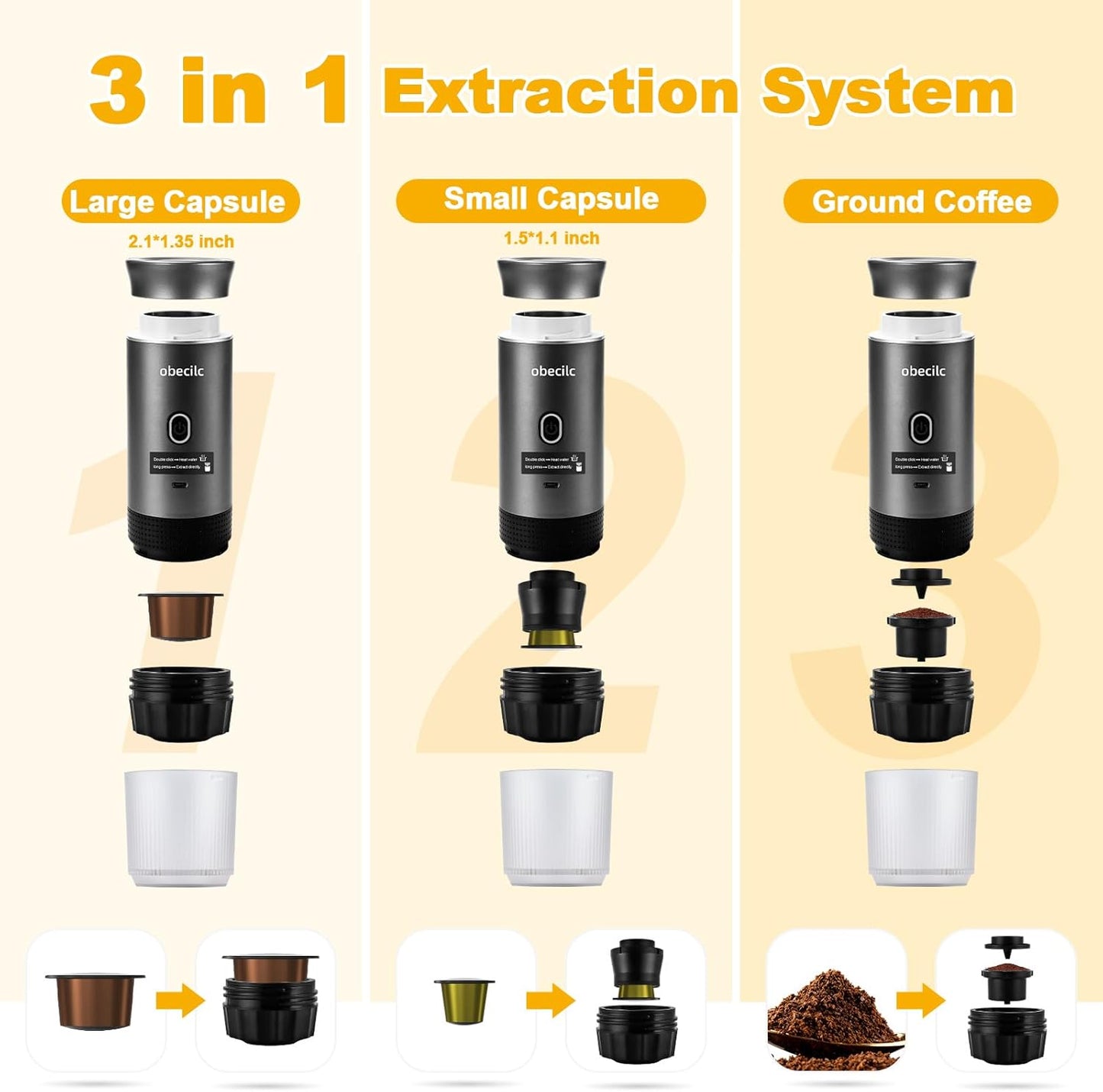 AurexLab™ Self-Heating Portable Espresso Maker