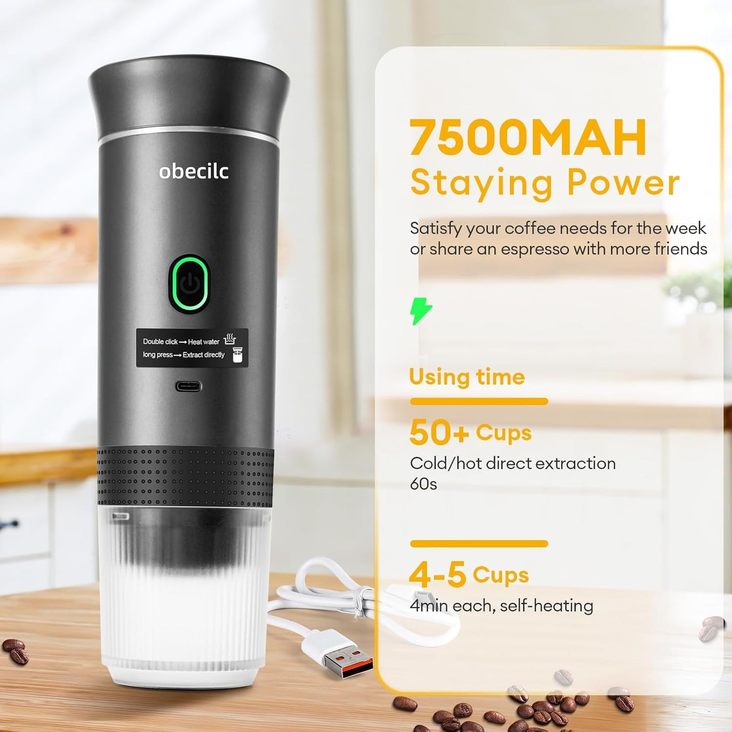 AurexLab™ Self-Heating Portable Espresso Maker