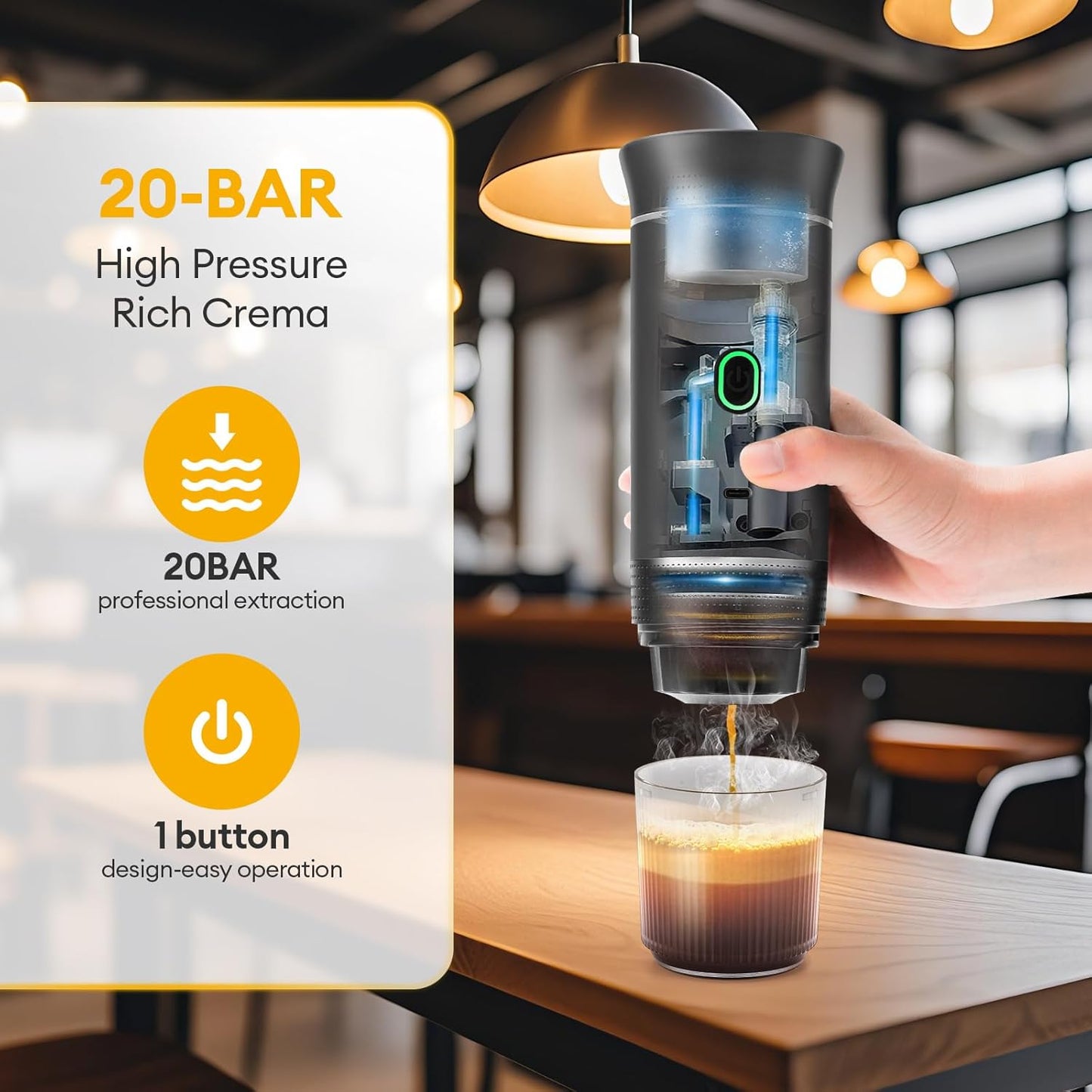 AurexLab™ Self-Heating Portable Espresso Maker