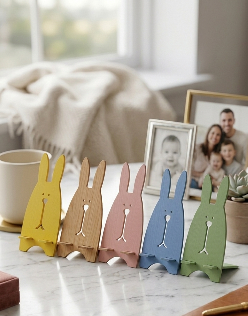 Cute Bunny Phone Stand - Adorable Nursery Desk Holder