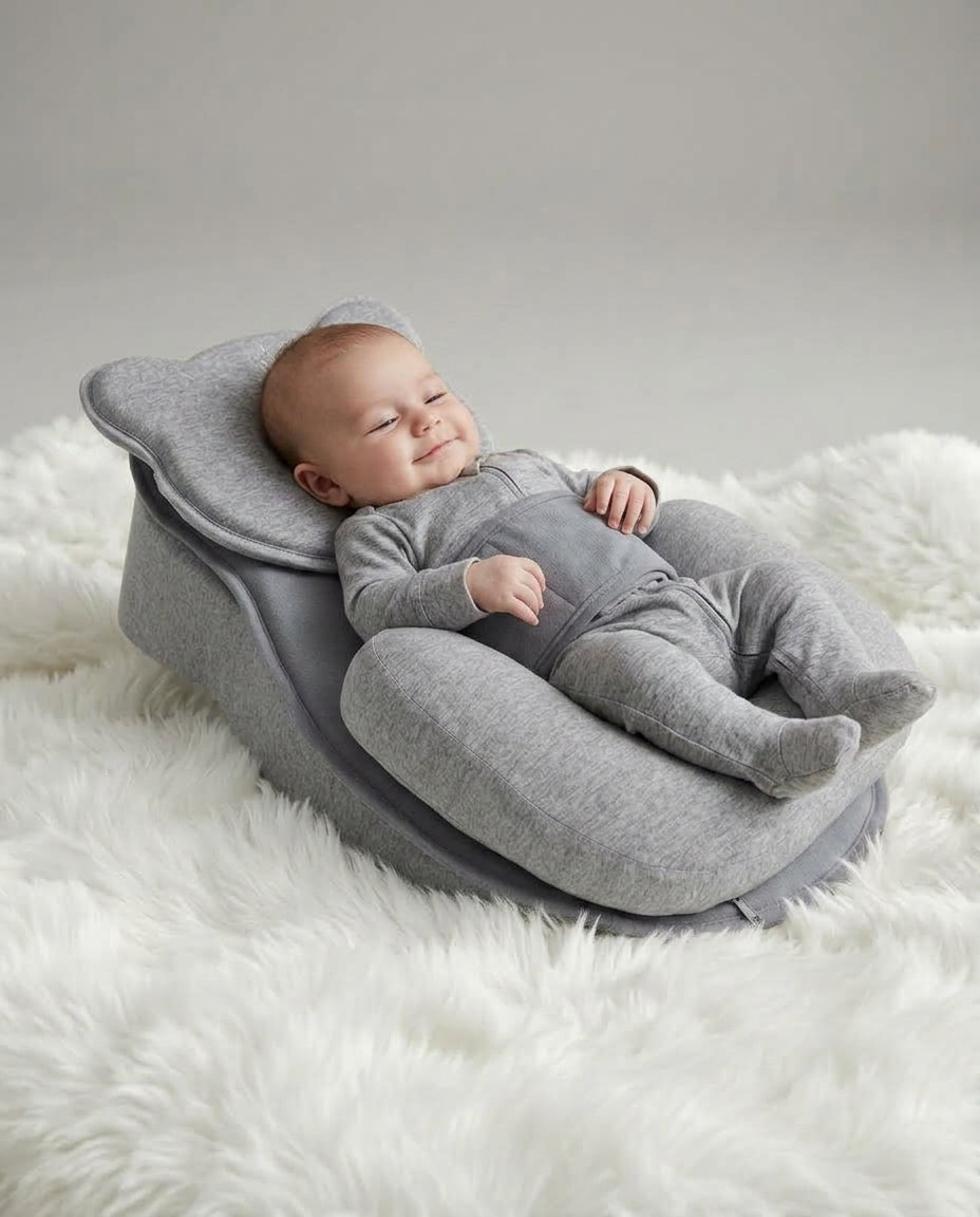 Anti-Reflux Baby Lounger – 15° Incline Digestion & Sleep Pillow