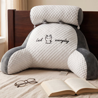 Cozy Backrest Reading Pillow - Cushioned Arm Support for Nursing & Relaxing