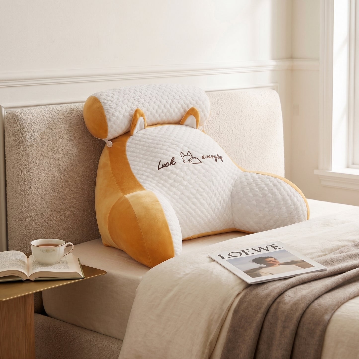 Cozy Backrest Reading Pillow - Cushioned Arm Support for Nursing & Relaxing