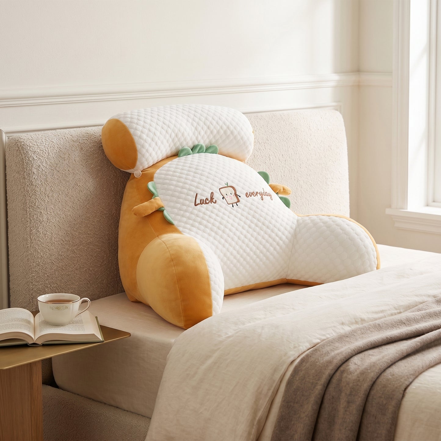 Cozy Backrest Reading Pillow - Cushioned Arm Support for Nursing & Relaxing