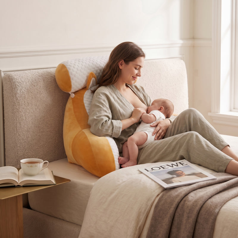 Cozy Backrest Reading Pillow - Cushioned Arm Support for Nursing & Relaxing